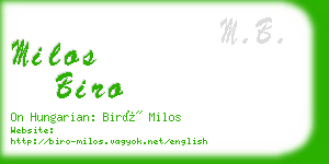 milos biro business card